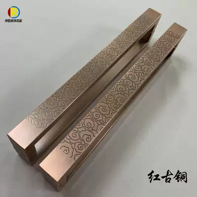 Stainless steel large door handle big pull handle glass door handle modern rectangular tube Xiangyun pair push pull handle
