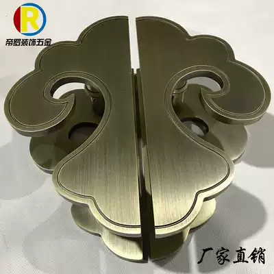 Chinese antique door handle Large pull handle Glass door Wooden door handle Semicircular surface mounted bronze pull door handle black