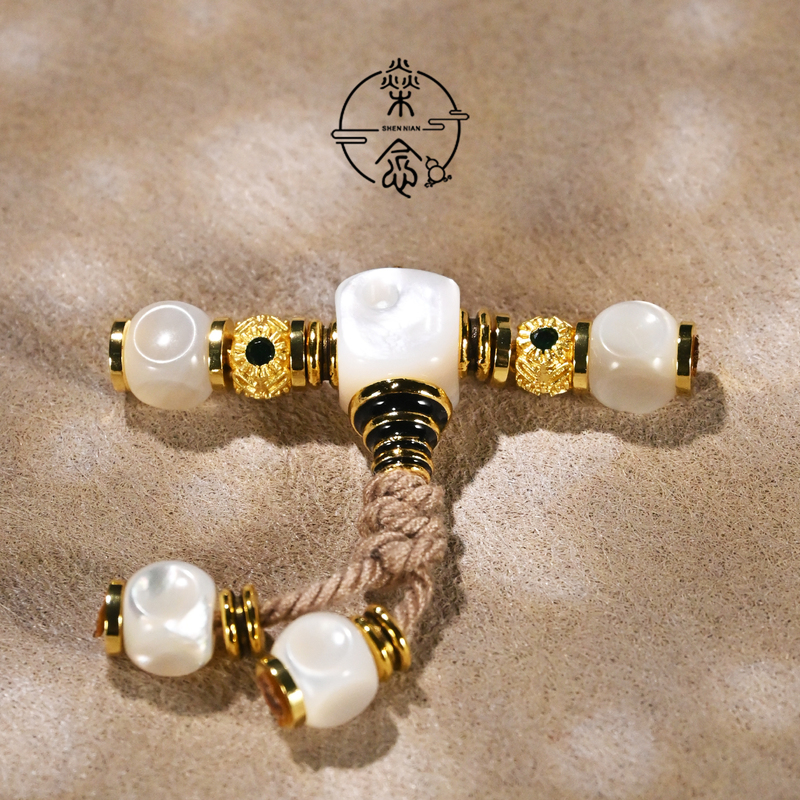 8.5mm Natural Mother-Of-Pearl Sugar Cube Inlaid Three-Way Universal Joint Bead Set for DIY Jewelry Making 8.5mm Natural Mother-Of-Pearl Sugar Cube Inlaid Three-Way Universal Joint Bead Set for DIY Jewelry Making