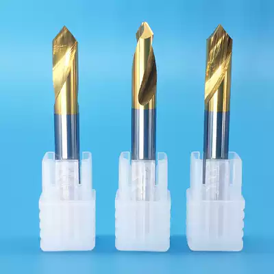 Imported tungsten steel alloy Fixed-point drill Titanium-plated coating Fixed-point center drill 90-degree straight shank positioning drill Chamfered drill