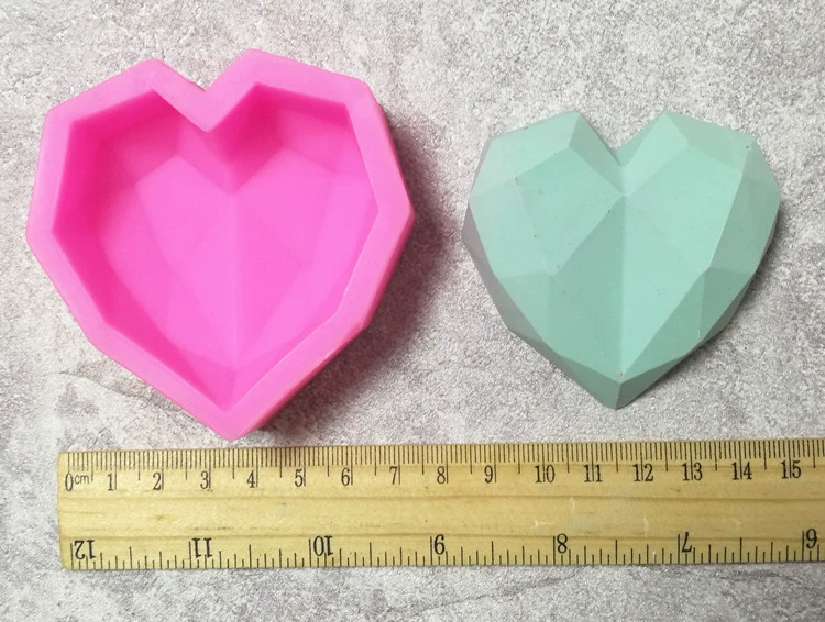 Khuôn bánh silicone tình yêu kim cương sáng tạo, Khuôn bánh sôcôla nhân bánh trứng hình trái tim - Tự làm khuôn nướng