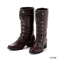 Jubilee spot] momomoko peach doll lace-up boots Official Shoes Brown pink