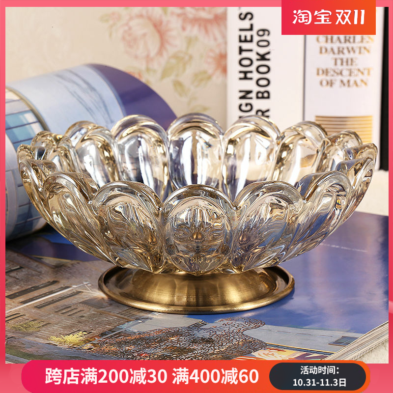 Diameter 15cm crystal glass small water fruit tray dry fruit dish ashtray European-style snack bowl-Taobao