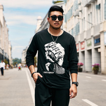 Love noble large size mens fashion brand fat plus size fat man fat loose spring and autumn long-sleeved T-shirt