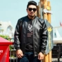 Áo khoác nam mùa thu chất béo cộng với phân bón XL chất béo lỏng áo khoác da chất béo khoác bomber nam