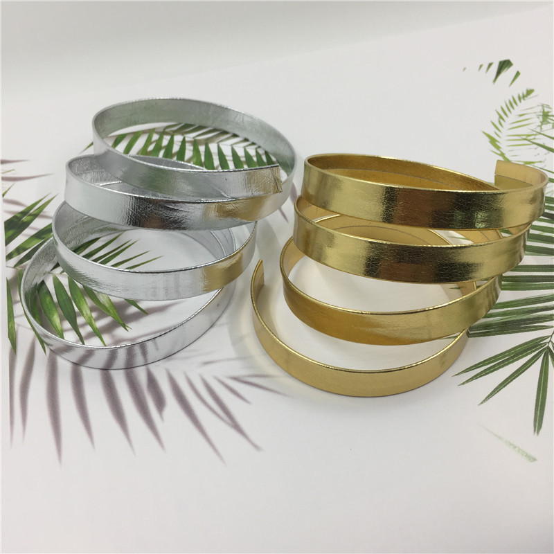 1CM 1 5CM 2 5CM Gold Silver Black and White PU Leather Strip Clothing Soft Decoration Home Textile DIY Decoration Material