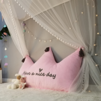 Nordic Tassel embroidery large pillow Bed pillow Crown Cotton soft bag Cute Princess wind suede cushion can be removed