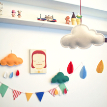 Cloud three-dimensional creative decorations Wall stickers Wall clouds handmade hanging fabric decoration Childrens room decoration tent