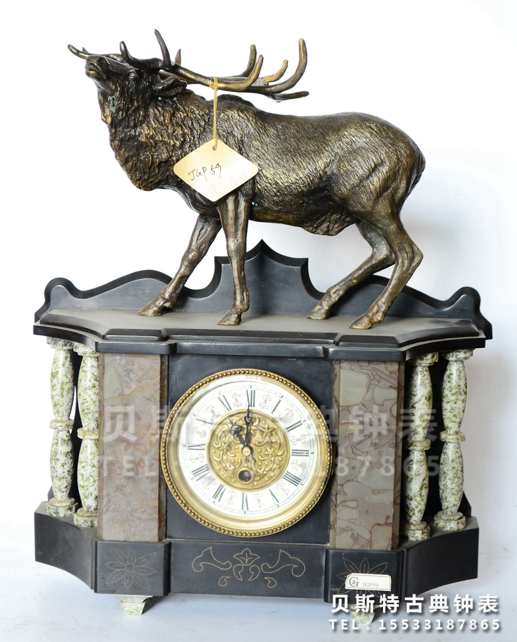 Watch and watch Machinery old fashioned bell antique Forbidden City Bell Deer Table Eu Style Imitation Back foreign film props