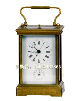 Leather Case Clock Classical Machinery Pure Copper Vintage Gossamer Pendulum Clock Antique Model Room Leather Bucket Clock