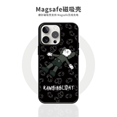 KAWS case — KAWS Trendy Fashionable Black Companion Lying Down MagSafe Phone Case for iPhone 17, 16, 15, 14, 13 and 12