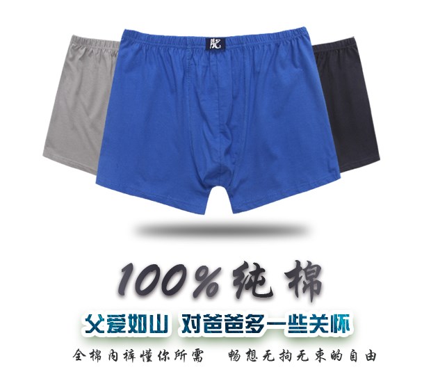 Đồ lót của ông già cotton Quần lót của cha trung niên lỏng lẻo tăng eo cao quần boxer chất béo quần quần size lớn sịp