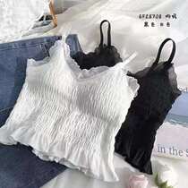 Ancient Crown Princess 28708 net red small harnesses vest latex chest cushion Smear Pure color Bottom anti-walk light wrap Chest Summer Underwear