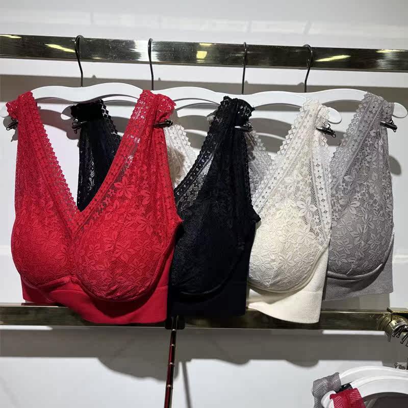 Huizhixin 620 beautiful back lace lace bra female no steel ring fixed one cup latex breathable pad tube top burst