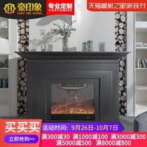 Hao impression American simple wood electric fireplace decorative cabinet luxury European heating fake flame Mantel 1 85 meters