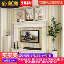 Hao impression American country fireplace TV cabinet living room solid wood European fireplace TV background wall decoration cabinet Nordic