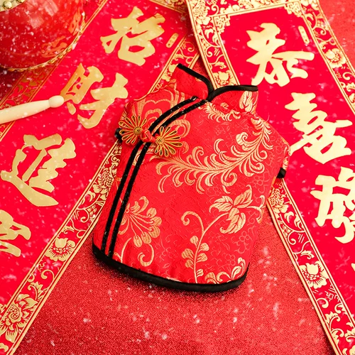 Puppy Dog Tangfu Новая год плюшевая одежда падает и зимний бар бар бар бар барь