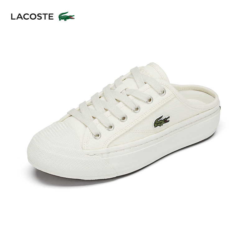 Женская обувь из французской крокодиловой кожи LACOSTE; модная универсальная удобная повседневная парусиновая обувь на шнуровке|47CFA0008 Изображение 1