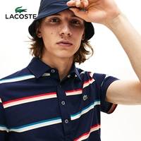 LACOSTE Cá sấu Pháp nam 19 mùa xuân và mùa hè áo sọc nam ngắn tay giản dị | DH4384M1 - Polo áo cộc tay nam