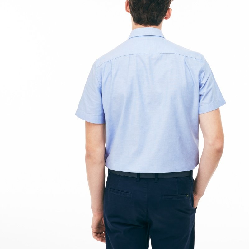 LACOSTE 法国鳄鱼 纯色 男式短袖衬衫 4.9折.99 海淘转运到手约￥311 国内￥654