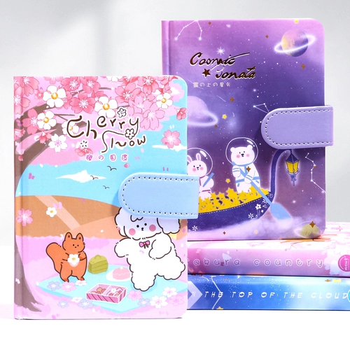 Блокнот А6 с магнитной пряжкой, милый ручной блокнот, портативный маленький блокнот для девочек, стильный изысканный дневник