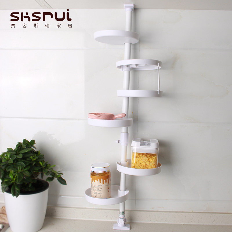 Punch-free Kitchen Round Shelf MAKEUP ROOM MULTILAYER HOLDING LAYER SHELF SIMPLE FINISHING RACK CONDIMENT RACK CHOPSTICKS RACK