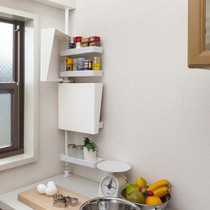 Punch-free top kitchen seasoning rack storage rack storage rack multi-layer with lid rack floor corner rack storage rack