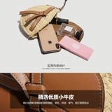 Соломенная плетеная сумка через плечо, маленькая сумка для телефона, 2019, из натуральной кожи