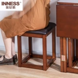 Беннис сплошной дерево обеденный стол с табурет мягкой головоломкой табурет Nordic Ресторан дом творчество, простота, современный повседневной табурет квадратный табурет