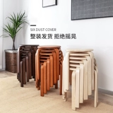 Хеннис сплошной древесиной табурет. Домохозяйственная деревянная скамейка, гостиная, мода, простой маленький карликовый стул круглый стул Деревянный стул и табурет можно сложить