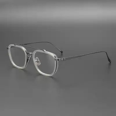 Day single refined pure handmade blue gray cat eyes thick frame Japanese glasses frame retro frame for men and women wide face