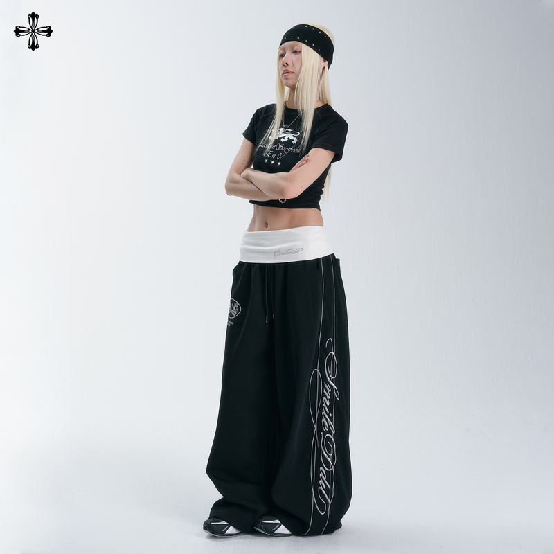 Smile Ddd Side-Striped Reflective Sweatpants American-Style Loose Slim-Fit Jogger Sports Street Dance Long Pants