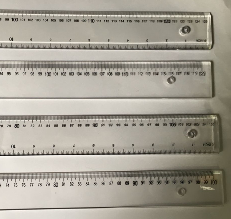 Transparent 30 40 60cm Organic plastic thickened ruler one-word ruler 1m1 2 meters long 150cm steel ruler