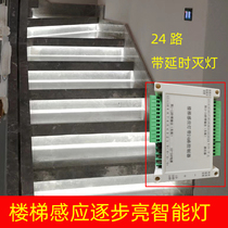 Net red staircase human body induction step led light strip 24v long strip embedded step light stair step light strip