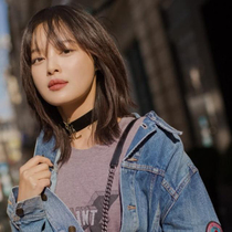 Real hair female Xin Zhi Lei with air bangs fashion short hair medium hair fluffy natural wig headgear