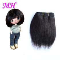 Small cloth Barbie doll make-up wool roll wig straight hair hair row wig piece imitation mohair hair hair transplant wool