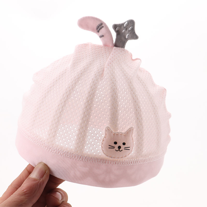 Newborn baby hat newborn baby hat 0-3 months 6 baby spring summer thin and boneless pure cotton can take care of halogen door