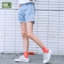 Cô gái quần short denim mùa hè tải 19 phong cách mới trong bộ đồ bé trai nữ triều lớn phiên bản Hàn Quốc của phần mỏng mặc quần short hoang dã - Quần jean