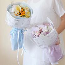 Flower wrapping paper flower clothes spring breeze rain Teachers Day happy waterproof pink flower paper Net Red Flower Art Newspaper