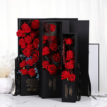 Flower gift box Gentleman satin gun gift box Flower eternal flower packaging flower box Silk clamshell silk gift box