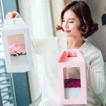 Transparent gift box packaging box Luxury floral box Hug flower box Korean portable square flower gift box packaging box