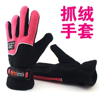 Găng tay lông cừu ngoài trời mùa đông cho nam và nữ găng tay chống gió ấm áp lông cừu thể thao giải trí đầy đủ ngón tay găng tay mùa đông cho nữ