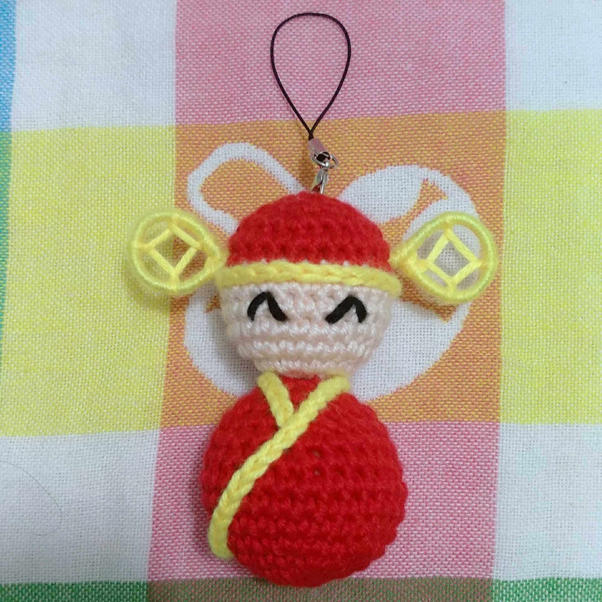 Mangoes diy pure hand-hand hook needle small cash car key hanging doll hair doll finished product