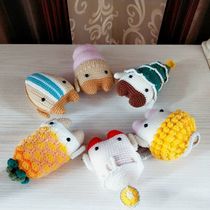 Mango Family Diy Pure Hand Crochet Hook Knit Mini Lara Christmas Series Summer Series Wool Doll Finished Product