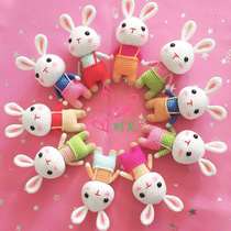 Mango Family Diy Pure Hand Crochet Hook Cute Little Rabbit Cute Piglet Key Pendant Wool Cord Doll Finished Product With Spot