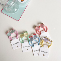 Spring and summer ins style transparent fruit strawberry cartoon childrens pair of rubber band five-piece set of hair accessories hair ties hairpins