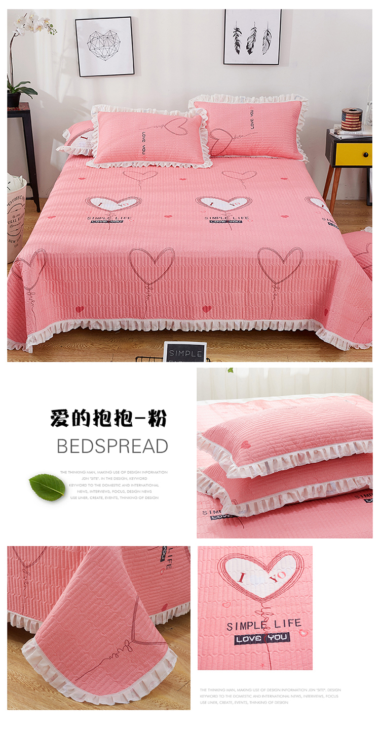 Trải giường đơn mảnh ba mảnh đặt chần bông tấm ga trải giường với ren quilting bed bed bìa set Hàn Quốc