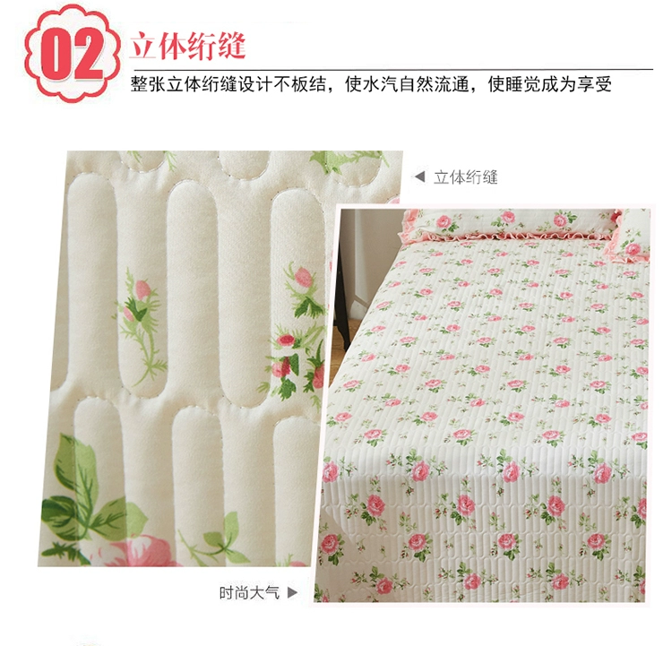 Trải giường đơn mảnh ba mảnh đặt chần bông tấm ga trải giường với ren quilting bed bed bìa set Hàn Quốc