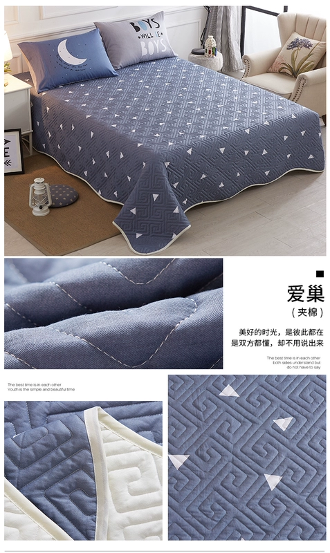 Bông trải giường đơn mảnh ba mảnh quilting được bao phủ bởi tấm bông chần dày quilting giường Hàn Quốc