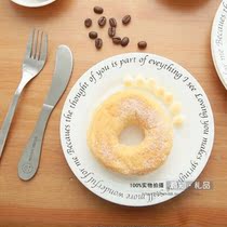 ins tableware Nordic English letter flat ceramic Western plate plate plate plate plate fruit snack plate fruit snack plate